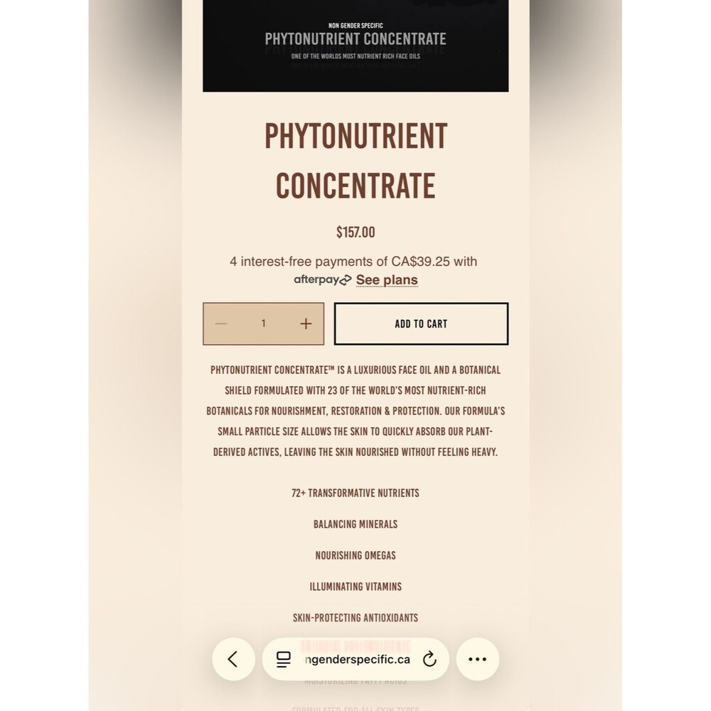 Non Gender Specific Phytonutrient Concentrate Facial Oil – 1.7 OZ– BNIB - Picture 4 of 4